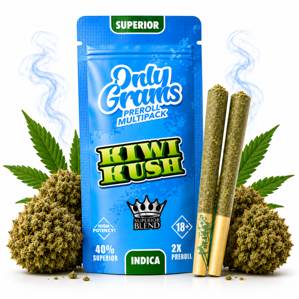 OnlyGrams® | 40% Superior Pre-Rolls (2 Stk.) | Kiwi Kush 3g
