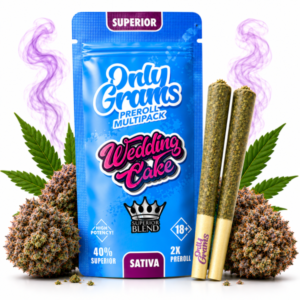 OnlyGrams&reg; | 40% Superior Pre-Rolls (2 Stk.) | Wedding Cake 3g