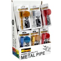 Pfeifen Metall inkl. Siebe und Grinder | 24 Stk im Display