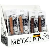 Pfeifen aus Holz/Metall inkl. Siebe | 16 Stk im Display