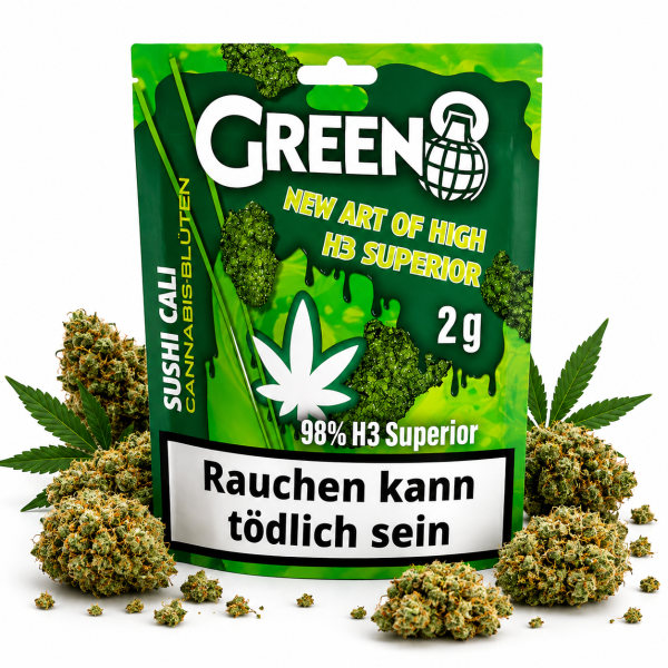 Green8 Bl&uuml;ten | 98% H3 Superior Blend | Sushi Cali 2g