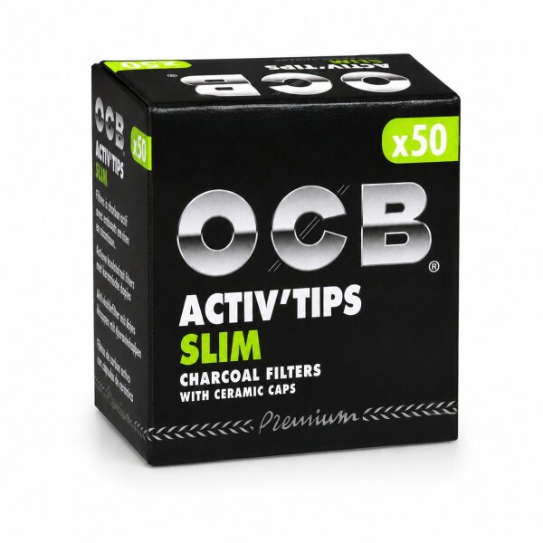OCB Slim Aktivkohlefilter 7mm | 50er Packung | VE = 10 Stk.