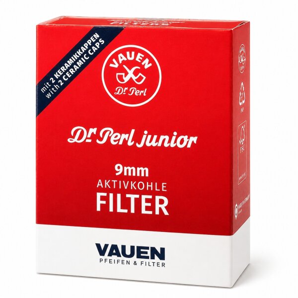 Vauen Dr. Perl Junior Aktivkohlefilter 9mm | 40er Packung | VE = 10 Stk.