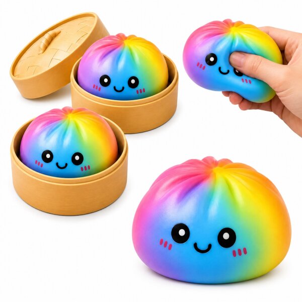 Squishy Mystery Dumpling 8,5 cm | Rainbow