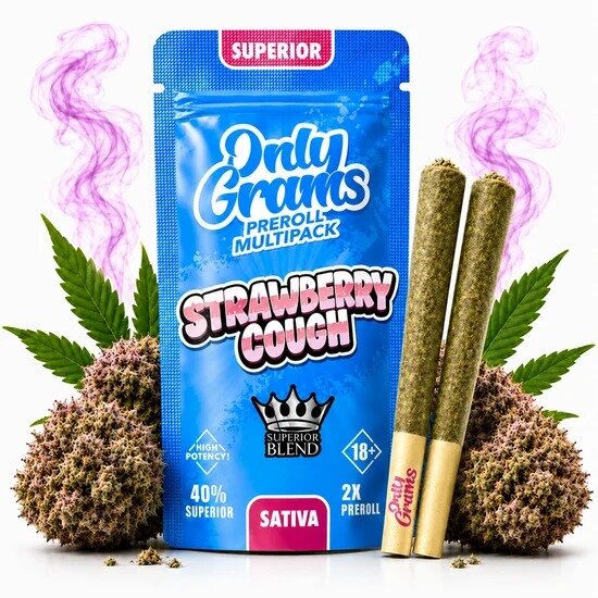 OnlyGrams&reg; | 40% Superior Pre-Rolls (2 Stk.) | Strawberry Cough 3g