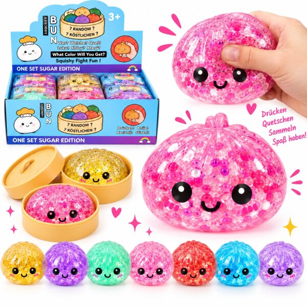 Squishy Mystery Dumpling 8,5 cm | Glitzer Marmor Perlen