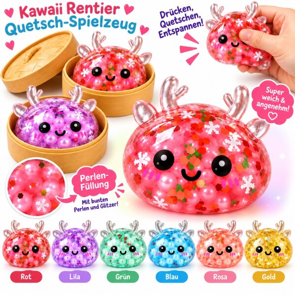 Squishy Mystery Dumpling 5 cm | Glitzer Rentier Perlen