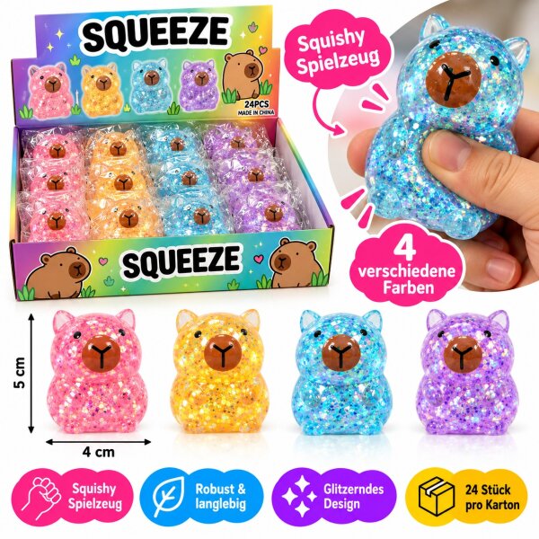 Squishy | Glitzer Capybara | VE = 24 Stk