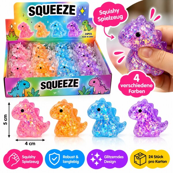 Squishy | Glitzer Dinos | VE = 24 Stk