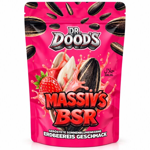 Dr. Dood&lsquo;s Massiv BSR | Ger&ouml;stete Sonnenblumenkerne | Erdbeereis Geschmack 100g