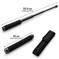 Teleskopschlagstock Schwarz mit Stoffgriff | 52,5 cm