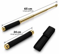 Teleskopschlagstock Gold mit Stoffgriff | 65 cm
