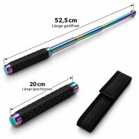 Teleskopschlagstock Rainbow mit Gummigriff | 52,5 cm