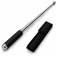 Teleskopschlagstock Silber mit Gummigriff | 52,5 cm
