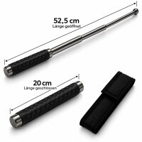 Teleskopschlagstock Gunmetal mit Gummigriff | 52,5 cm