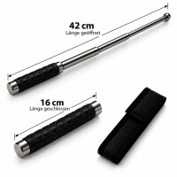 Teleskopschlagstock Gunmetal mit Gummigriff | 40cm