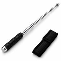 Teleskopschlagstock Silber mit Gummigriff | 40cm